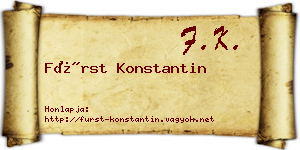 Fürst Konstantin névjegykártya